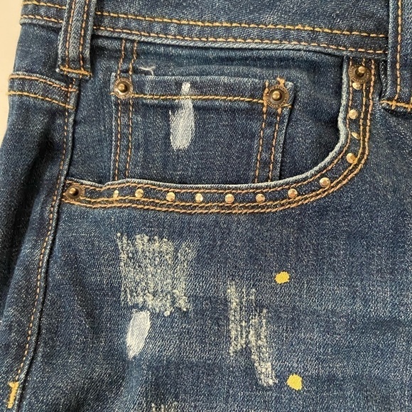 Lane Bryant Boyfriend Distressed Jeweled, Painted  Size 22 - Picture 7 of 13